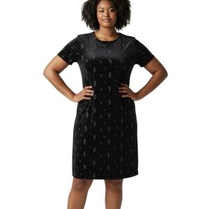 Molly Malloy Black Velour Shift Dress Wedding Guest Whimsigoth 90s Size 14